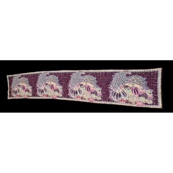 Thanksgiving Cornucopia Table Runner Tapestry 68" X 12" Harvest Fall Decor - Picture 6 of 7